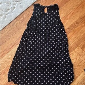 LOFT Black Dress with Pink and Cream Patterns